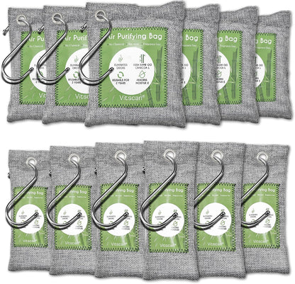 Bamboo Charcoal Air Purifying Bag, Activated Charcoal Odor Absorber