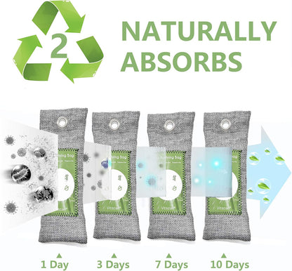Bamboo Charcoal Air Purifying Bag, Activated Charcoal Odor Absorber