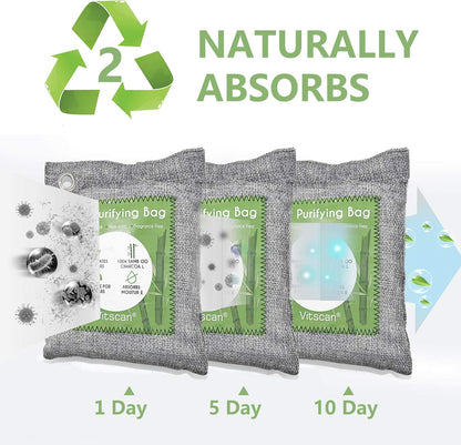 Bamboo Charcoal Air Purifying Bag, Activated Charcoal Odor Absorber