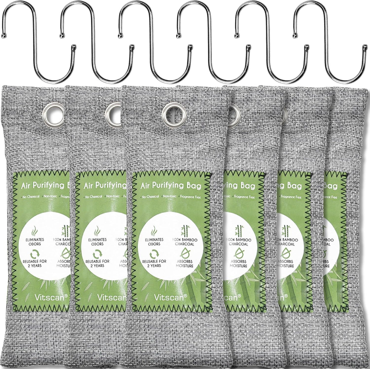 Bamboo Charcoal Air Purifying Bag, Activated Charcoal Odor Absorber