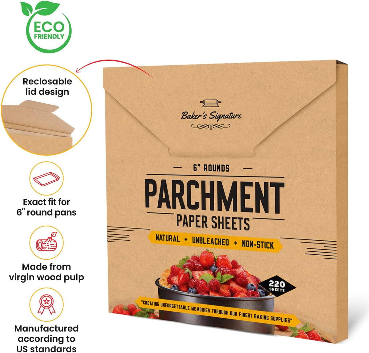 9" Parchment Paper Rounds for Baking, 220 Pcs Precut Cake Pan Liners