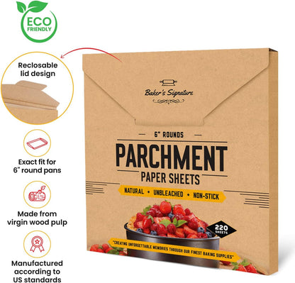 9" Parchment Paper Rounds for Baking, 220 Pcs Precut Cake Pan Liners