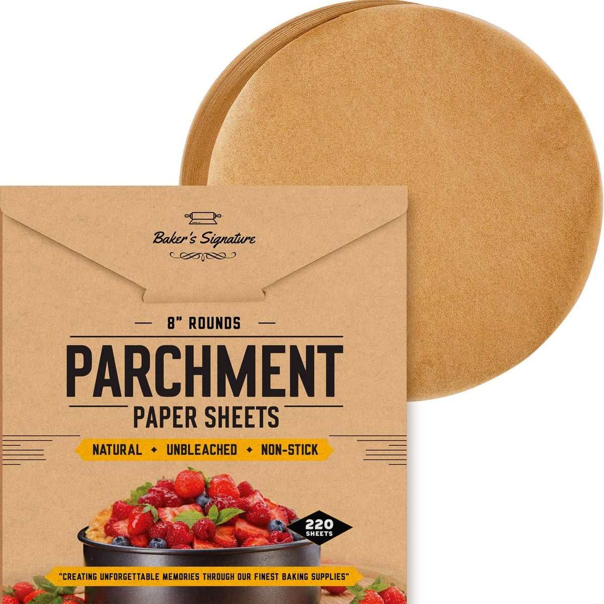 9" Parchment Paper Rounds for Baking, 220 Pcs Precut Cake Pan Liners