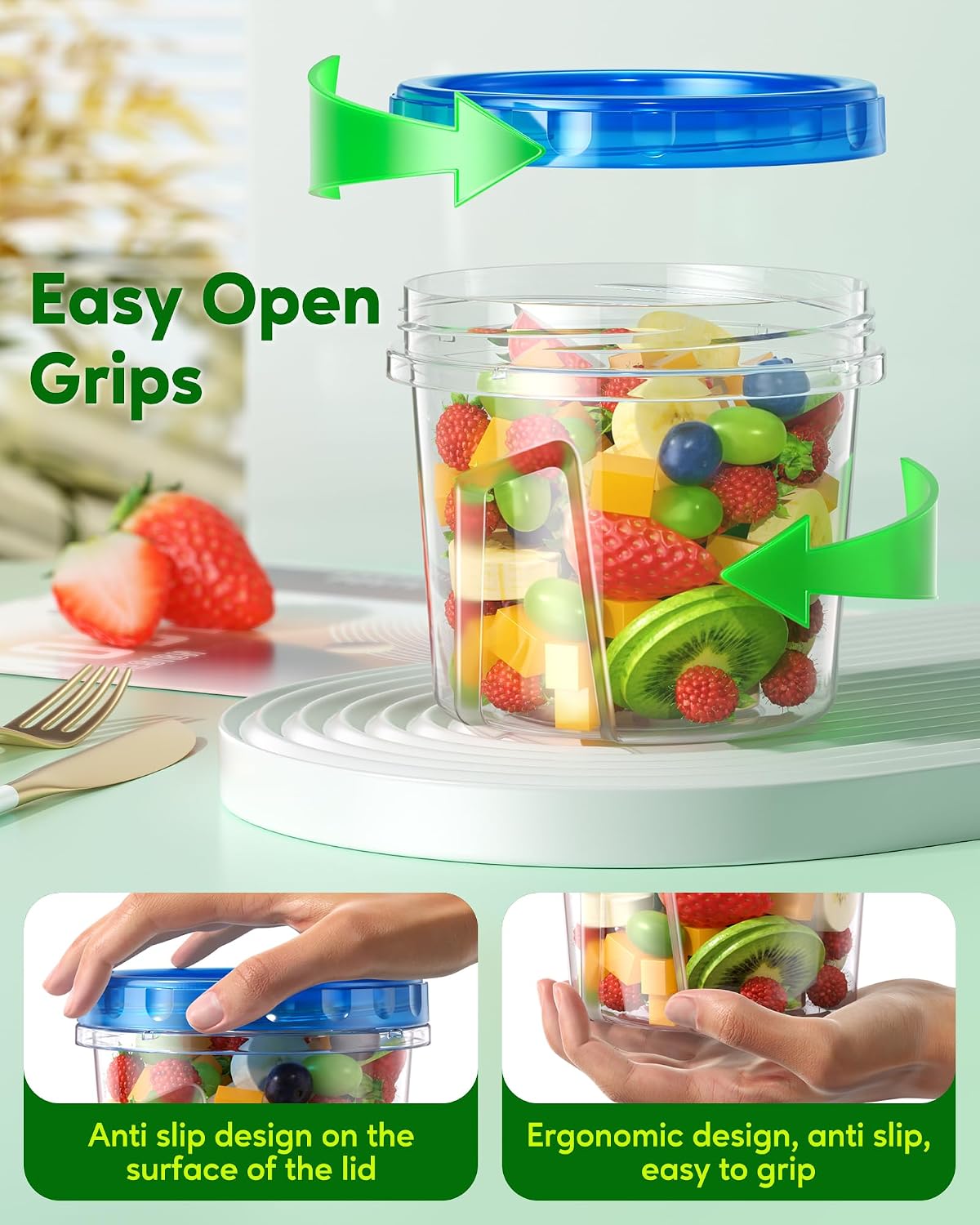 8 Pack-24 OZ Freezer Storage Containers, Plastic Soup Container with Lids, BPA Free Food Storage Containers with Twist Top Lids, Reusable, Microwave and Dishwasher Safe