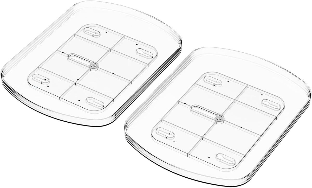 Clear Refrigerator Lazy Susan Turntable,11.9''x10.2'',Square Fridge Turntable Organizer,Large Rotating Fridge Tray for Kitchen,Countertop,Pantry,Cabinet,Jars and Condiment Organizer,Pack of 1