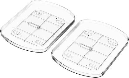 Clear Refrigerator Lazy Susan Turntable,11.9''x10.2'',Square Fridge Turntable Organizer,Large Rotating Fridge Tray for Kitchen,Countertop,Pantry,Cabinet,Jars and Condiment Organizer,Pack of 1