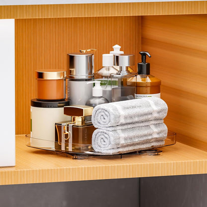 Clear Refrigerator Lazy Susan Turntable,11.9''x10.2'',Square Fridge Turntable Organizer,Large Rotating Fridge Tray for Kitchen,Countertop,Pantry,Cabinet,Jars and Condiment Organizer,Pack of 1