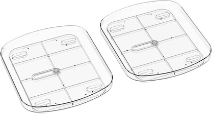Clear Refrigerator Lazy Susan Turntable,11.9''x10.2'',Square Fridge Turntable Organizer,Large Rotating Fridge Tray for Kitchen,Countertop,Pantry,Cabinet,Jars and Condiment Organizer,Pack of 1