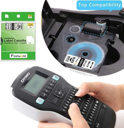 3-Pack Label Maker Tape Compatible with DYMO D1 Label Tape 45013 S0720530 Replace for D1 A45013 Refills, Black on White, 1/2 In x 23Ft, for Dymo LabelManager 160 420P 210D 280 360D PnP 220P 260P 500TS