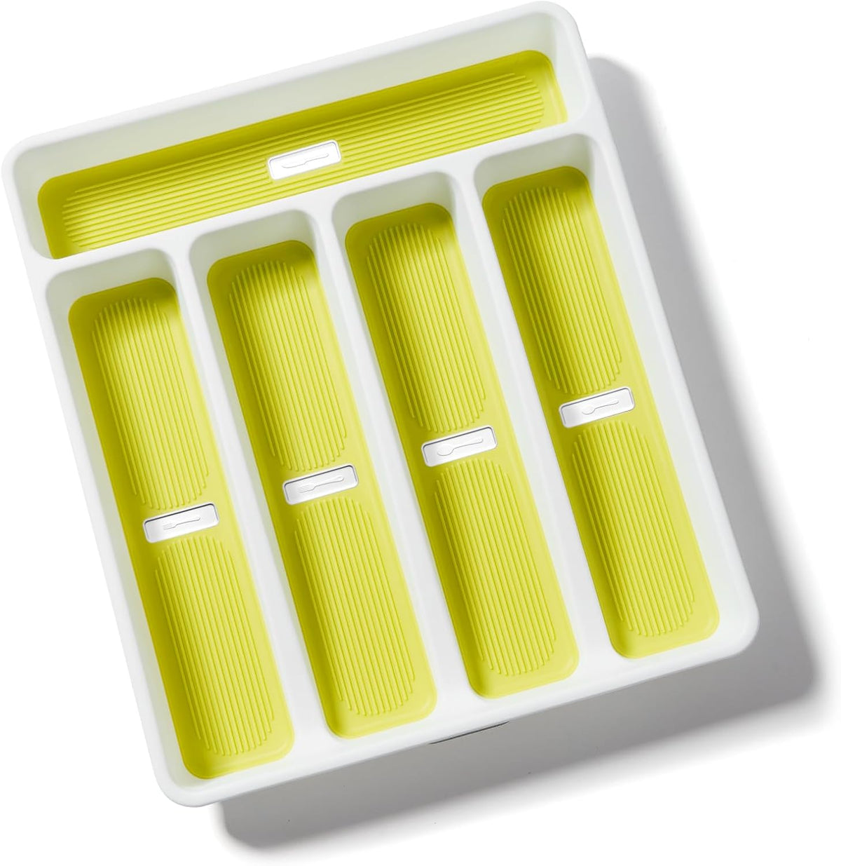 5-Compartment Silverware Organizer Tray with Icons for Kitchen Drawer