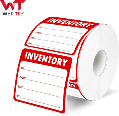 Inventory Control Labels 2x2 Inch Red Fluorescent Stickers for Warehouse