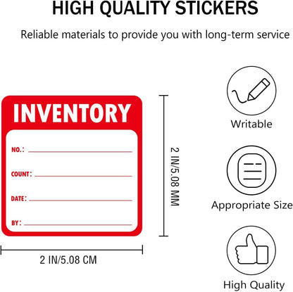 Inventory Control Labels 2x2 Inch Red Fluorescent Stickers for Warehouse