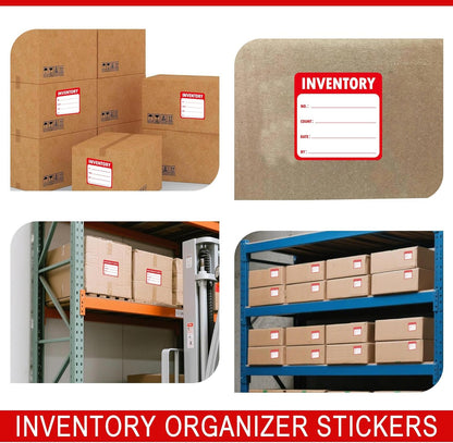 Inventory Control Labels 2x2 Inch Red Fluorescent Stickers for Warehouse