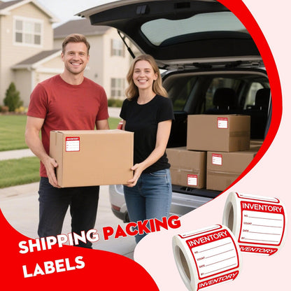 Inventory Control Labels 2x2 Inch Red Fluorescent Stickers for Warehouse