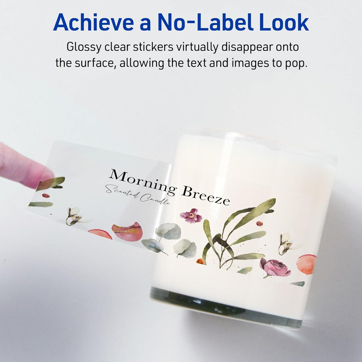 Printable Sticker Paper, 8.5" x 11", Glossy Clear, Permanent Adhesive, Laser/Inkjet Compatible, 7 Full-Size Label Sheets, Great for Product Branding, Cute Stickers, Custom Signs, and More (4397)