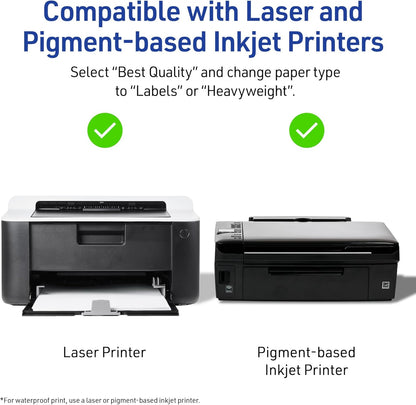 Printable Sticker Paper, 8.5" x 11", Glossy Clear, Permanent Adhesive, Laser/Inkjet Compatible, 7 Full-Size Label Sheets, Great for Product Branding, Cute Stickers, Custom Signs, and More (4397)
