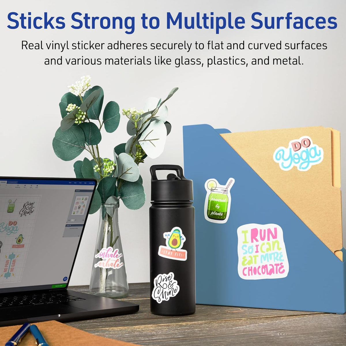 Printable Sticker Paper, 8.5" x 11", Glossy Clear, Permanent Adhesive, Laser/Inkjet Compatible, 7 Full-Size Label Sheets, Great for Product Branding, Cute Stickers, Custom Signs, and More (4397)