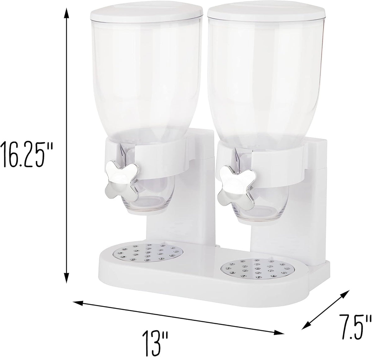 Zevro /GAT201C Indispensable Dry Food Dispenser, Dual Control, White/Chrome