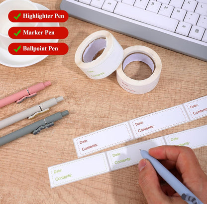 300 Pcs Removable Freezer Labels 1 x 3 Inch Waterproof Food Storage Containers Stickers Refrigerator Paper Date Tape Oil Resistant No-Residue for Kitchen Meal Prep Pantry Organization