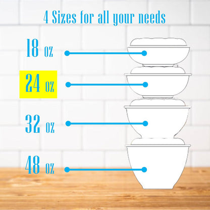 Clear 32 Ounce Plastic Salad Bowls with Snap-On Lids. Pack 50. Airtight Disposable Salad Containers for Lunch, Meal Prep, Parties. Ideal as Disposable Salad Bowls with Lids