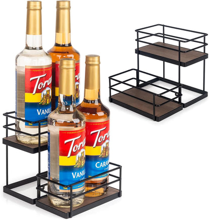 12 Bottle Capacity Coffee Syrup Organizer 3 Tier Coffee Syrup Stand Shelf for Coffee Bar Kitchen Small Wine Rack for Bar Family Storage for Syrup Wine Dressing