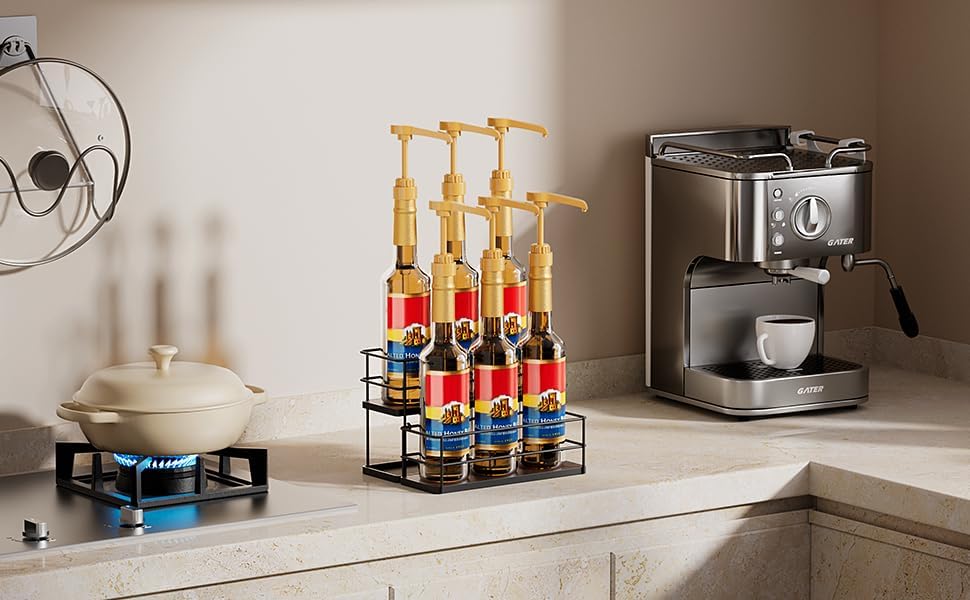 12 Bottle Capacity Coffee Syrup Organizer 3 Tier Coffee Syrup Stand Shelf for Coffee Bar Kitchen Small Wine Rack for Bar Family Storage for Syrup Wine Dressing