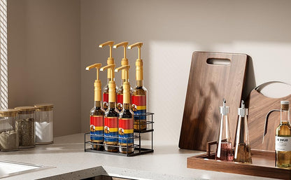 12 Bottle Capacity Coffee Syrup Organizer 3 Tier Coffee Syrup Stand Shelf for Coffee Bar Kitchen Small Wine Rack for Bar Family Storage for Syrup Wine Dressing