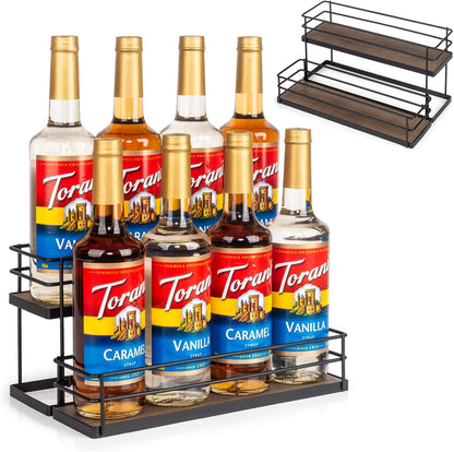 12 Bottle Capacity Coffee Syrup Organizer 3 Tier Coffee Syrup Stand Shelf for Coffee Bar Kitchen Small Wine Rack for Bar Family Storage for Syrup Wine Dressing