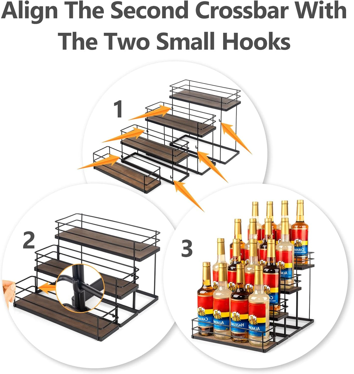 12 Bottle Capacity Coffee Syrup Organizer 3 Tier Coffee Syrup Stand Shelf for Coffee Bar Kitchen Small Wine Rack for Bar Family Storage for Syrup Wine Dressing