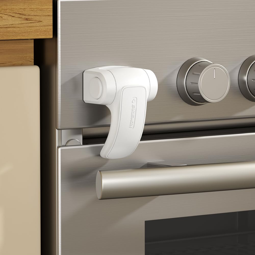 1 Pack Oven Lock,Baby Proofing Oven Door Lock, Child Safety Oven Front Lock, Easy to Install & Use no Tools Need or Drill (Black)