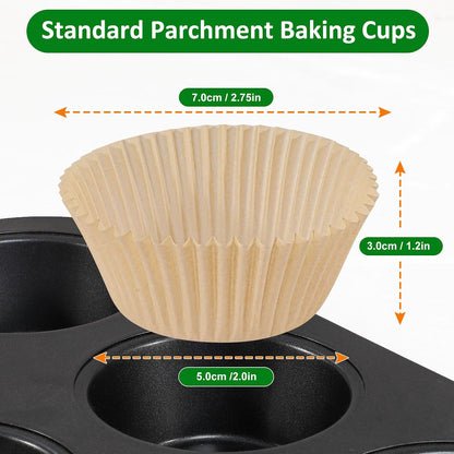 225pcs Parchment Cupcake Liners - Standard Muffin Cups for Baking
