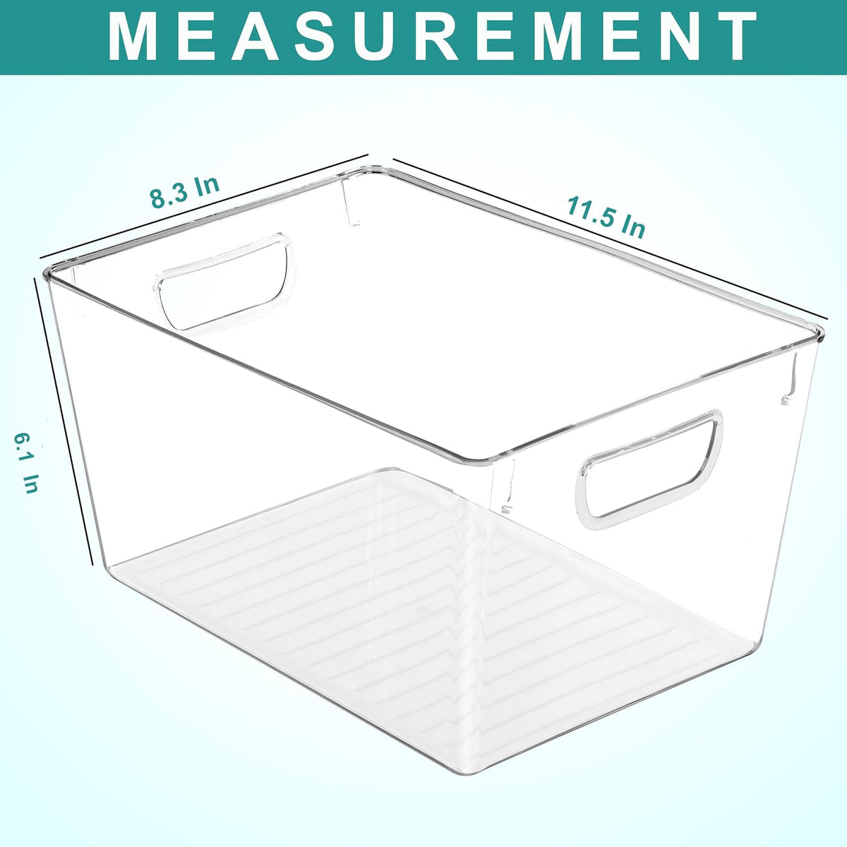 Clear Pantry Organizers and Storage Bins 6 Pack, Large Clear Storage Bins for Pantry, Durable Freezer Organizer Bins With Handles for Organizing Fridge, Kitchen Organization