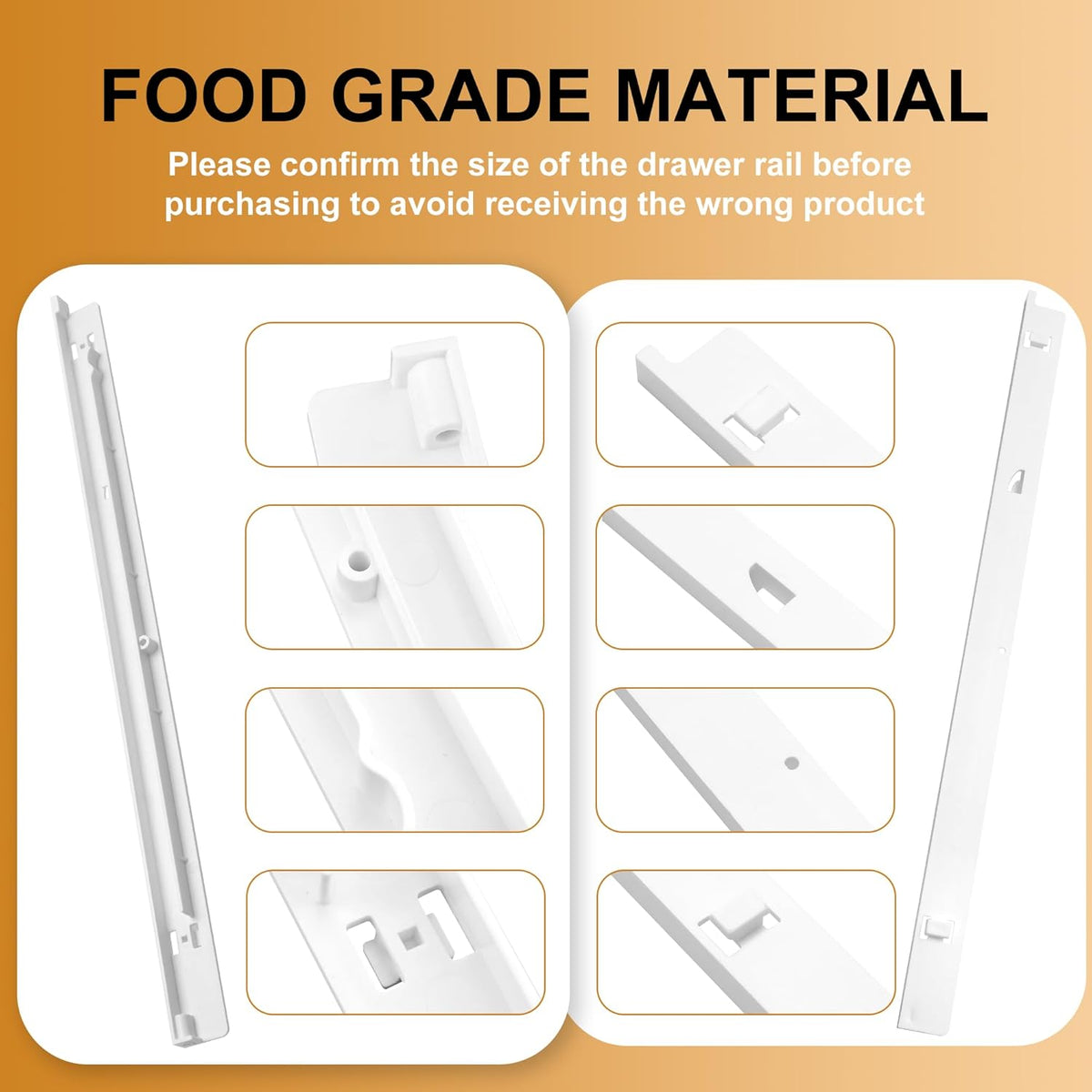 Refrigerator Drawer Slide Rail 240530601(Left)&240530701(Right) | Refrigerator Pan Hangers,Drawer Hanger Compatible for Ken.More/Frigi.Daire Drawer Slide Rail