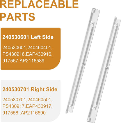 Refrigerator Drawer Slide Rail 240530601(Left)&240530701(Right) | Refrigerator Pan Hangers,Drawer Hanger Compatible for Ken.More/Frigi.Daire Drawer Slide Rail