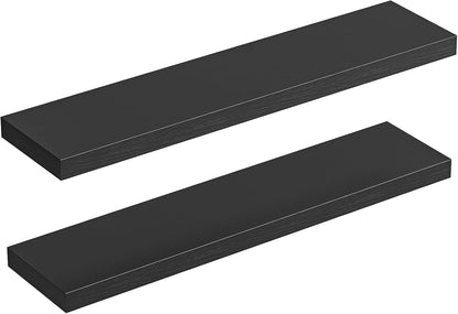 Floating Shelves for Wall, Wall Mounted Shelf Set of 2, 15.7" Hanging Shelf with Invisible Brackets, for Wall Decor Storage in Bathroom Bedroom Kitchen Living Room Office, Rustic Brown BF40BJ01