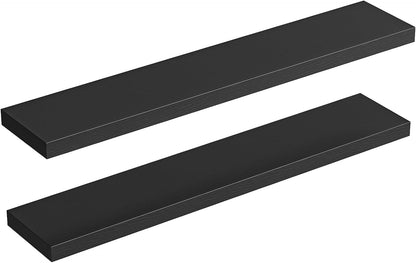 Floating Shelves for Wall, Wall Mounted Shelf Set of 2, 15.7" Hanging Shelf with Invisible Brackets, for Wall Decor Storage in Bathroom Bedroom Kitchen Living Room Office, Rustic Brown BF40BJ01