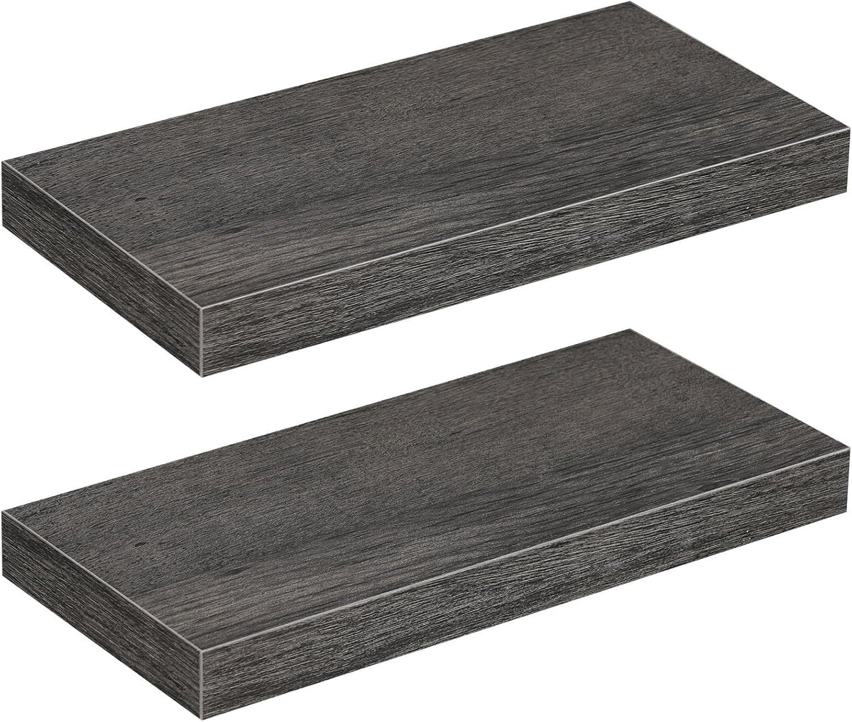Floating Shelves for Wall, Wall Mounted Shelf Set of 2, 15.7" Hanging Shelf with Invisible Brackets, for Wall Decor Storage in Bathroom Bedroom Kitchen Living Room Office, Rustic Brown BF40BJ01