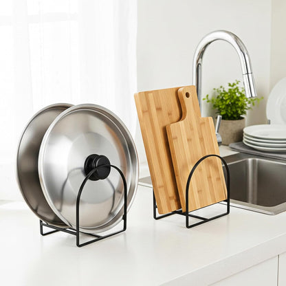 4 Pcs Plate Organizer for Cabinet, Metal Space Saving Plate Organizer