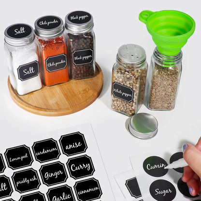 4oz Glass Spice Jars with Metal Caps and Shaker Lid