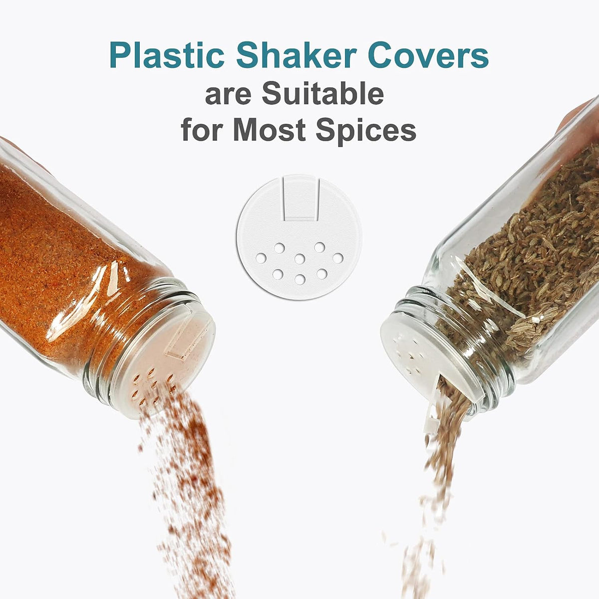 4oz Glass Spice Jars with Metal Caps and Shaker Lid