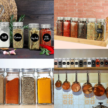 4oz Glass Spice Jars with Metal Caps and Shaker Lid