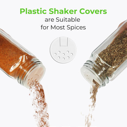 4oz Glass Spice Jars with Metal Caps and Shaker Lid