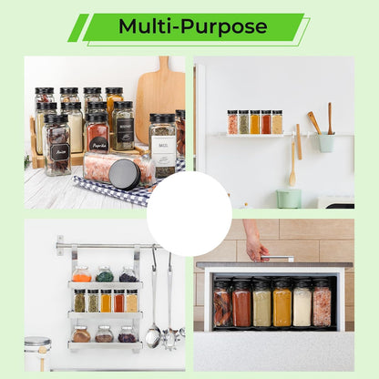 4oz Glass Spice Jars with Metal Caps and Shaker Lid