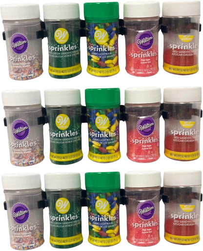Adhesive Spice clip gripper clips, Holds 15 Ct spice jars, black, spice organizer for Pantry, custom fit, hangs nicely inside cabinet door or in your rv, frees up space in your cabinet (Black)