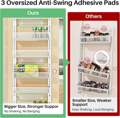 SAYZH 8 Tiers Over the Door Pantry Organizer,17.2"W x 6.2"D x 69.2"H, Black