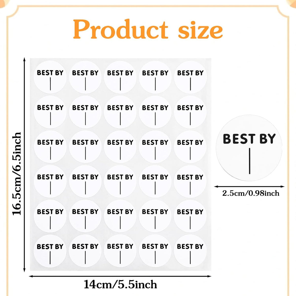 450 PCS Expiration Date Food Stickers, 1 Inch Food Date Labels Stickers Circle Dot Small Blank Space Dates Labels for Eatables Containers Storage Freezer Restaurant Foodsaver Prep