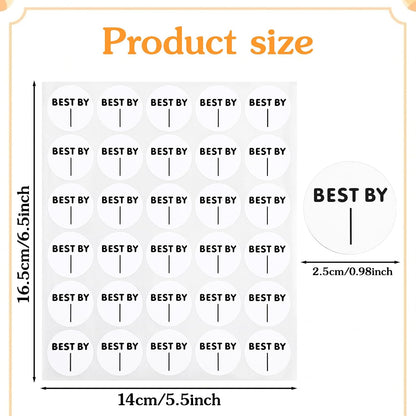 450 PCS Expiration Date Food Stickers, 1 Inch Food Date Labels Stickers Circle Dot Small Blank Space Dates Labels for Eatables Containers Storage Freezer Restaurant Foodsaver Prep