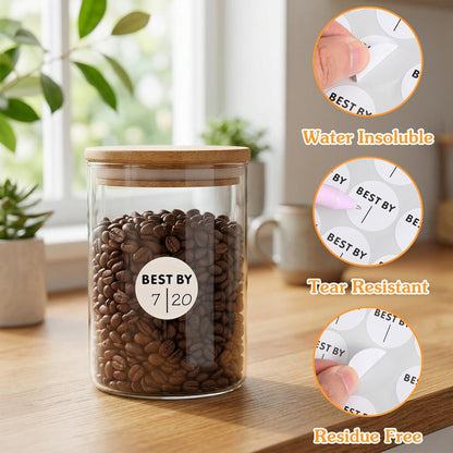450 PCS Expiration Date Food Stickers, 1 Inch Food Date Labels Stickers Circle Dot Small Blank Space Dates Labels for Eatables Containers Storage Freezer Restaurant Foodsaver Prep