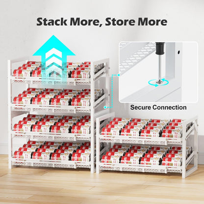 Can Organizer for Pantry - Expandable Width, Holds 48 Cans, Black | First-In First-Out Flow, Adjustable Width for Soda, Soup and Food Cans, For Pantry Shelf Storage and Easy Restocking