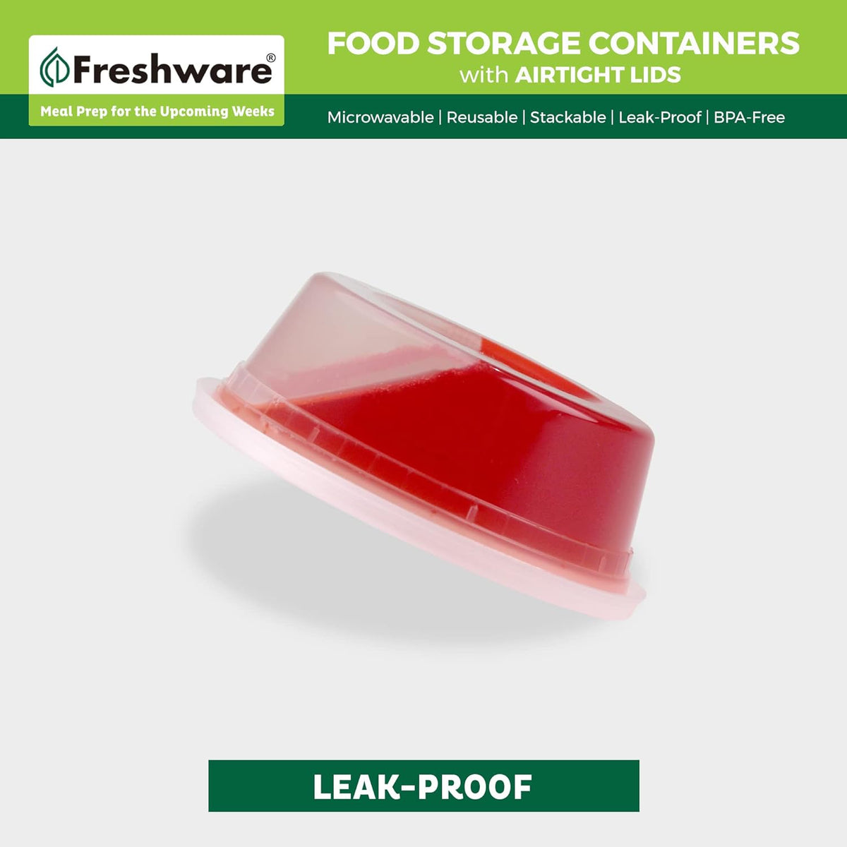Food Storage Containers 8 oz Plastic Deli Containers with Lids, Slime, Soup, Meal Prep Containers | BPA Free | Stackable | Leakproof | Microwave/Dishwasher/Freezer Safe